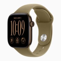 Apple Watch Series 12 46mm, Dark Bronze Aluminum Case with Sport Band - Olive