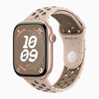 Apple Watch Series 10 46mm, Rose Gold Aluminum Case with Nike Sport Band - Desert Stone