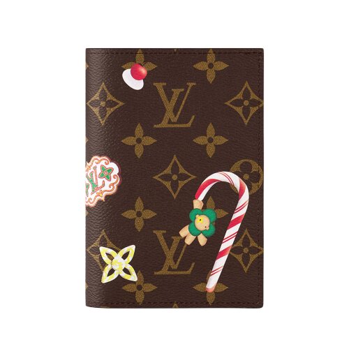 Обложка для паспорта Louis Vuitton Monogram Snow Show Candy Red