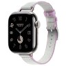Apple Watch Hermes Series 11 42mm, тонкий ремешок из плетенного нейлона серый