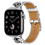 Apple Watch Hermes Series 11 42mm, классический белый ремешок (принт лошади)