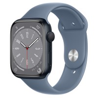Apple Watch Series 8 45mm, Midnight Aluminum Case with Sport Band - Slate Blue