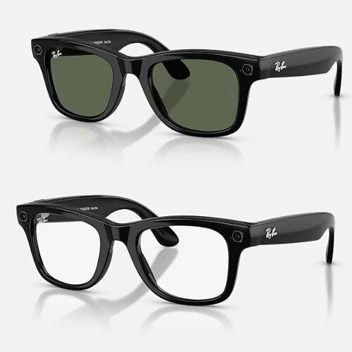 Ray-Ban Meta Gen 2 Wayfarer Transitions (глянцевая черная оправа, линзы прозрачные - зеленый фотохром) M
