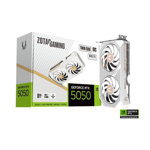 Игровая видеокарта NVIDIA ZOTAC GAMING GeForce RTX 5050 Twin Edge OC White Edition