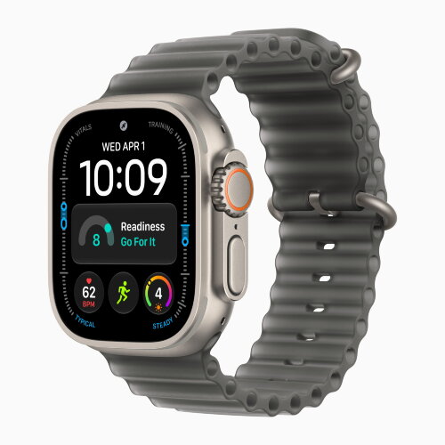 Apple Watch Ultra 4 49mm Titanium Case with Translucent Black Ocean Band