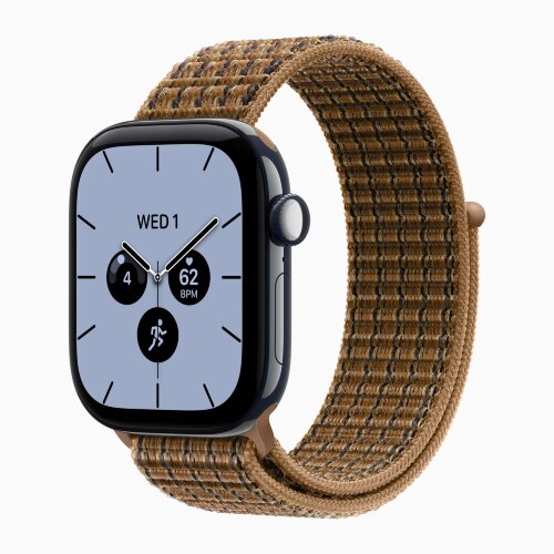Apple Watch Series 12 42mm, Night Blue Ceramic Case with Sport Loop - Light Umber Plaid