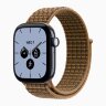 Apple Watch Series 12 42mm, Night Blue Ceramic Case with Sport Loop - Light Umber Plaid