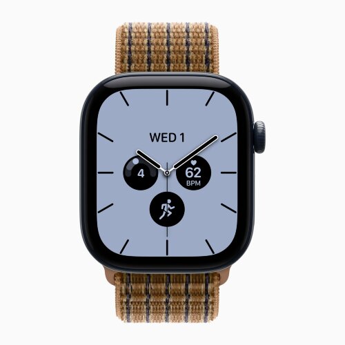 Apple Watch Series 12 42mm, Night Blue Ceramic Case with Sport Loop - Light Umber Plaid