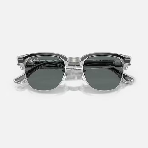 Ray-Ban Meta Audio Clubmaster (железно-серый прозрачный / Polarized темно-серые)