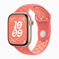 Apple Watch Series 10 46mm, Rose Gold Aluminum Case with Nike Sport Band - Magic Ember