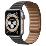 Apple Watch Edition Series 6 Titanium 44mm, черный кожаный ремешок