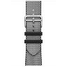 Apple Watch Hermes Series 10 46mm, клетчатый ремешок из плетеного нейлона черный с белым