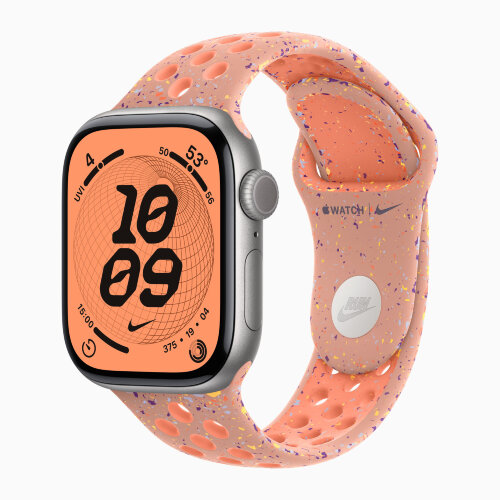 Apple Watch Series 11 42mm, Space Gray Aluminum Case with Nike Sport Band - Alpenglow Pink