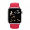 Apple Watch SE (2022) 40mm, Silver Aluminum Case with Sport Band - Red