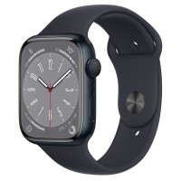 Apple Watch Series 8 45mm, Midnight Aluminum Case with Sport Band - Midnight