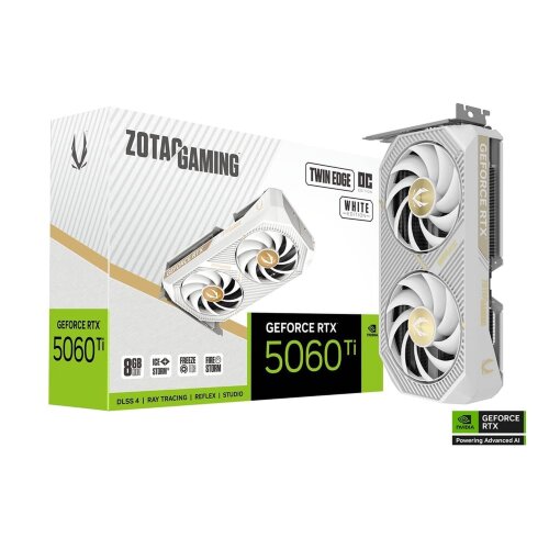 Игровая видеокарта NVIDIA ZOTAC GAMING GeForce RTX 5060 Ti 8GB Twin Edge OC White Edition