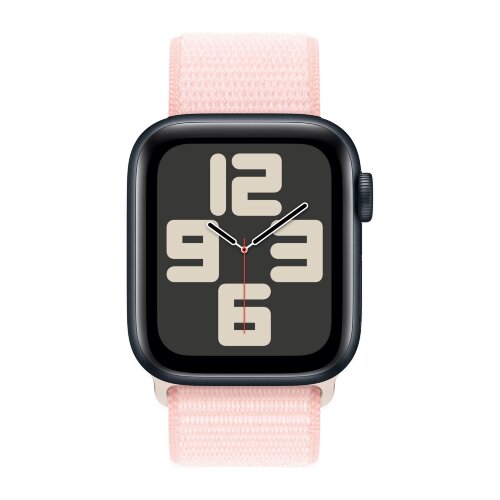 Apple Watch SE (2023) 40mm, Midnight Aluminum Case with Sport Loop - Light Pink (Светло-розовый)