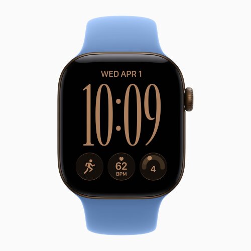 Apple Watch Series 12 46mm, Dark Bronze Aluminum Case with Sport Band - Wildflower Blue