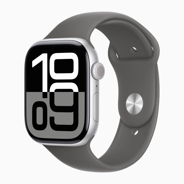 Apple Watch 10 Silver Aluminum 46mm Stone Gray band