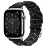 Apple Watch Hermes Series 10 46mm, ремешок из плетеного нейлона черный с серым