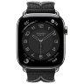 Apple Watch Hermes Series 10 46mm, ремешок из плетеного нейлона черный с серым