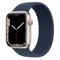 Apple Watch Series 7 45 мм, из алюминия «Сияющая звезда», плетеный монобраслет «Синий омут»