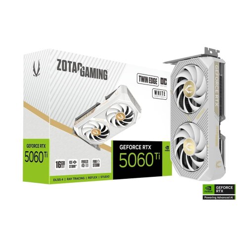 Игровая видеокарта NVIDIA ZOTAC GAMING GeForce RTX 5060 Ti 16GB Twin Edge OC White Edition