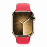 Apple Watch Series 9 41mm, Gold Stainless Steel Case with Sport Band - Red