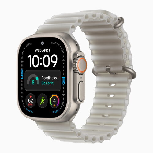 Apple Watch Ultra 4 49mm Titanium Case with Translucent Gray Ocean Band