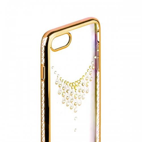 Чехол-накладка KINGXBAR для iPhone 8 и 7 со стразами Swarovski - золотистый (Колье)