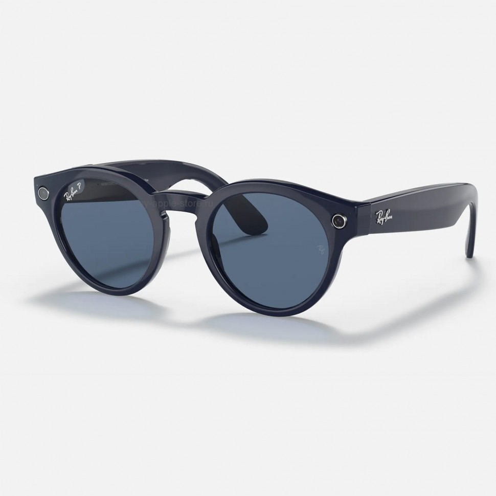 Купить очки Ray-Ban Stories Round синие 