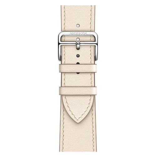 Apple Watch Hermes Series 11 46mm,  ремешок классический кожаный кремового цвета