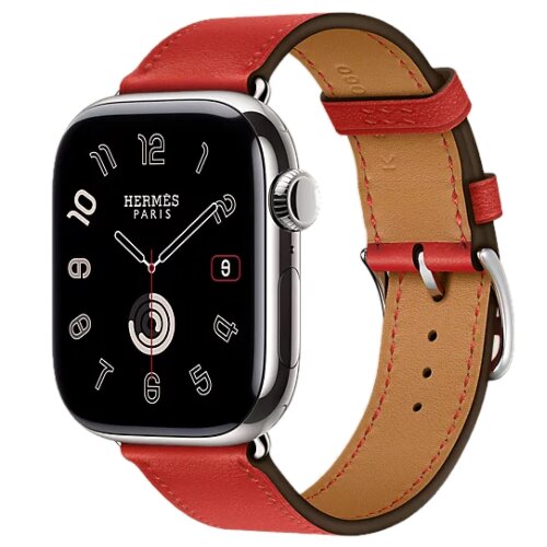 Apple Watch Hermes Series 11 42mm, классический красный ремешок