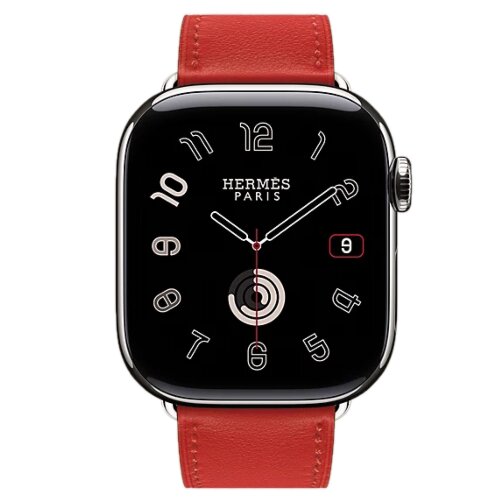 Apple Watch Hermes Series 11 42mm, классический красный ремешок