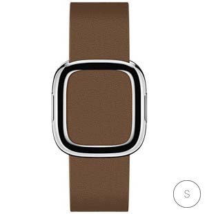 Кожаный ремешок с современной пряжкой для Apple Watch 38mm коричневый Small