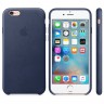 Чехол кожаный для iPhone 6s Plus Тёмно-синий