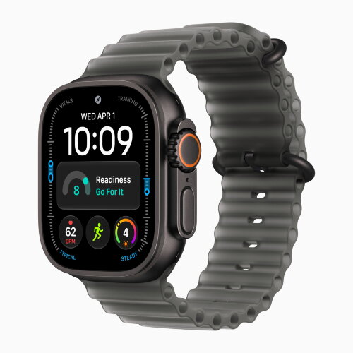Apple Watch Ultra 4 49mm Black Titanium Case with Translucent Black Ocean Band