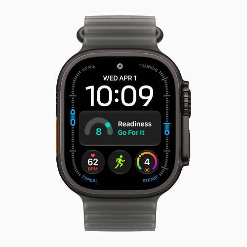 Apple Watch Ultra 4 49mm Black Titanium Case with Translucent Black Ocean Band
