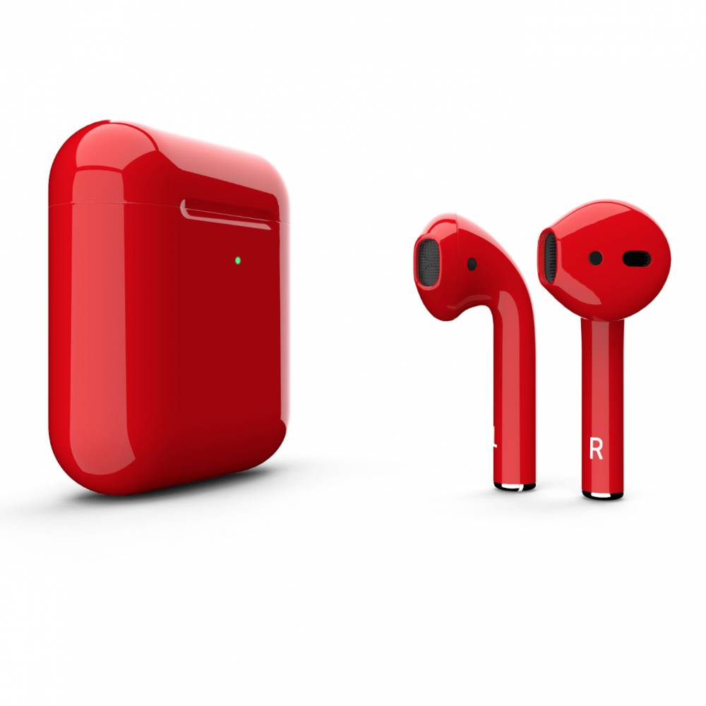 Купить AirPods 2 красные матовые с беспроводным чехлом в Москве. Цена на беспроводные  наушники оригинал, отзывы