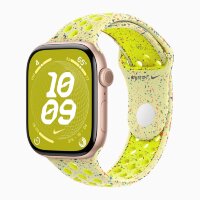 Apple Watch Series 10 46mm, Rose Gold Aluminum Case with Nike Sport Band - Volt Splash