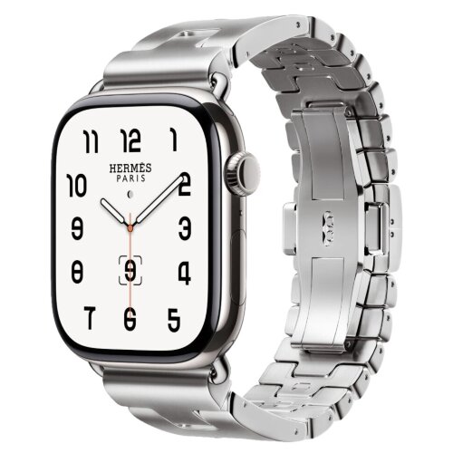 Apple Watch Hermes Series 11 46mm, блочный стальной браслет (L)