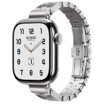 Apple Watch Hermes Series 11 42mm, блочный стальной тонкий браслет (M)