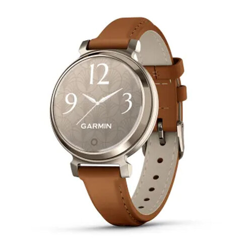 Умные часы Garmin Lily 2 Classic 35mm, Cream Gold, Tan Leather Band