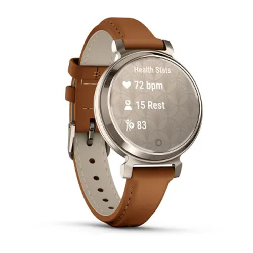 Умные часы Garmin Lily 2 Classic 35mm, Cream Gold, Tan Leather Band