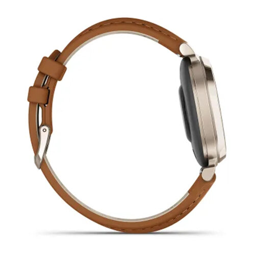 Умные часы Garmin Lily 2 Classic 35mm, Cream Gold, Tan Leather Band