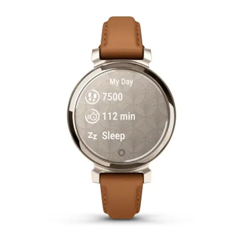 Умные часы Garmin Lily 2 Classic 35mm, Cream Gold, Tan Leather Band