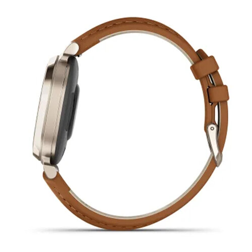 Умные часы Garmin Lily 2 Classic 35mm, Cream Gold, Tan Leather Band