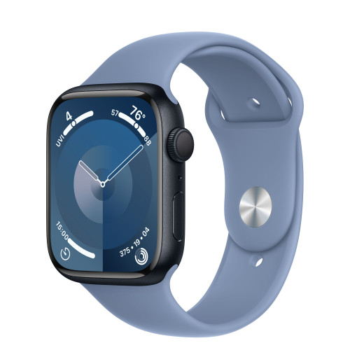 Apple Watch Series 9 41mm, Midnight Aluminum Case with Sport Band - Winter Blue
