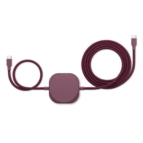 Кабель зарядки Zens USB-C — USB-C Charging Cable Prо 2, бордовый