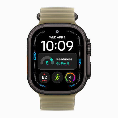Apple Watch Ultra 4 49mm Black Titanium Case with Translucent Kelp Ocean Band